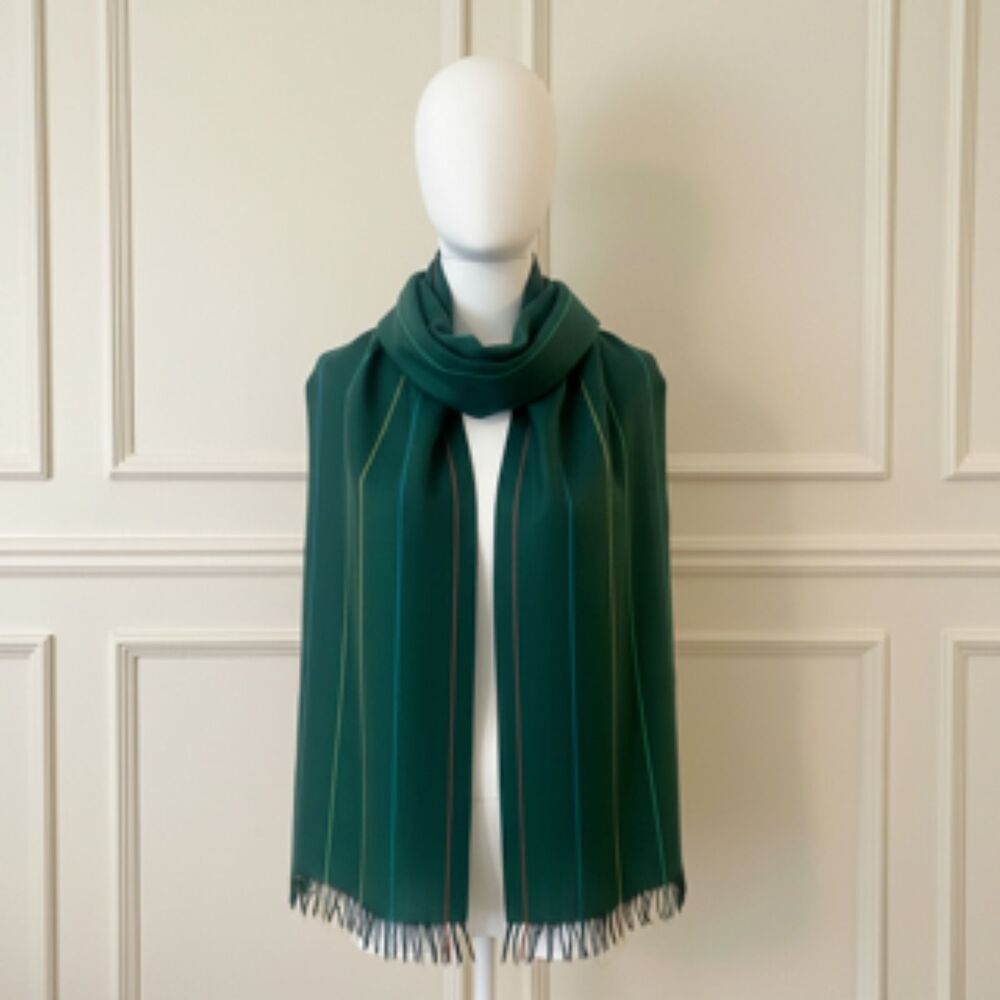 Vintage Guy Laroche Boutique Paris Striped Wool Blend Scarf-Excellent Condition